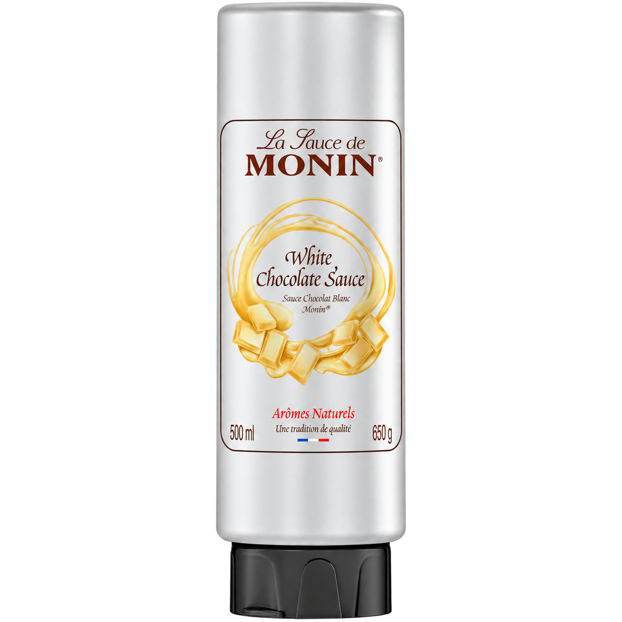 Topping Monin White Chocolate 0.5L – Sos Ciocolată Albă pentru Cafea